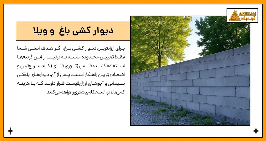 ارزانترین دیوار کشی باغ