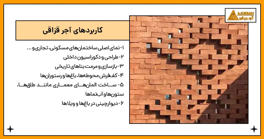 کاربردهای آجر قزاقی