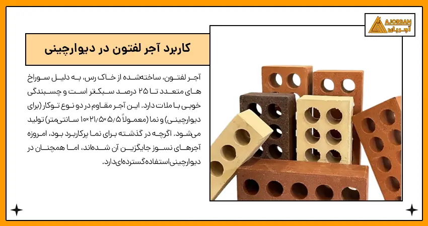 معرفی انواع آجر برای دیوار چینی - آجر تفلون