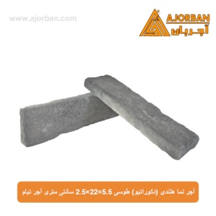 آجر نما هلندی (دکوراتیو) طوسی 2/5x22x5/5 سانتی متری آجر تیام