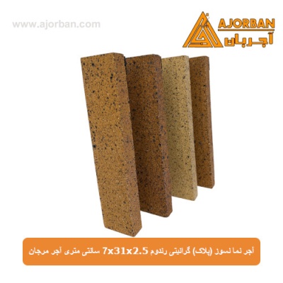 آجر نما نسوز (پلاک) گرانیتی رندوم 7x31x2.5 سانتی متری آجر مرجان