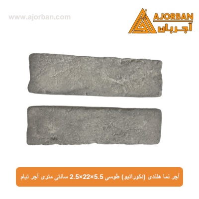 آجر نما هلندی (دکوراتیو) طوسی 2/5x22x5/5 سانتی متری آجر تیام