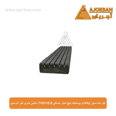 آجر نما نسوز (پلاک) روستیک پنج شیار مشکی 7x31x2.5 سانتی متری آجر آذرشین
