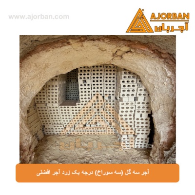 آجر سه گل (سه سوراخ) درجه یک زرد آجر افضلی