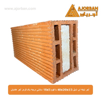 آجر تیغه ای شیل 40x20x15 با فوم 15x5 سانتی درجه یک قرمز آجر هادیان