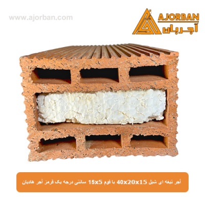 آجر تیغه ای شیل 40x20x15 با فوم 15x5 سانتی درجه یک قرمز آجر هادیان