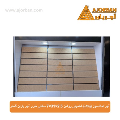 آجر نما نسوز (پلاک) شاموتی روشن 7x31x2.5 سانتی متری آجر باران گستر