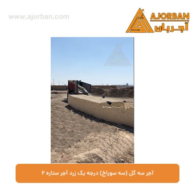 آجر سه گل (سه سوراخ) درجه یک زرد آجر ستاره 2